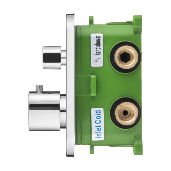 Смеситель для душа Swedbe Platta встраиваемый термостат с подключением на 2 выхода в монтажном боксе хром (9031)