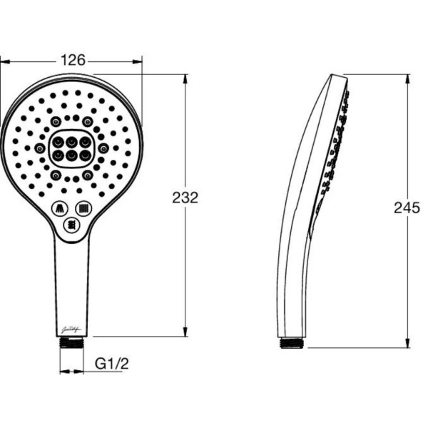 Душевая лейка Jacob Delafon Metro хром (E24717-CP)
