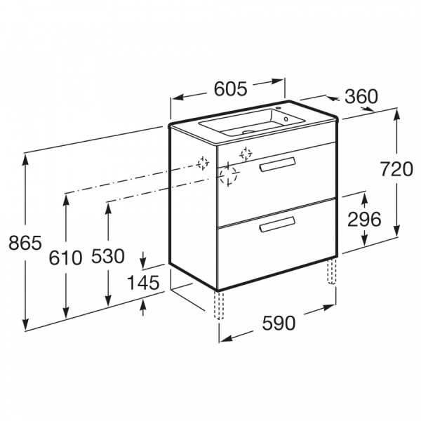 Тумба напольная Roca Debba 585x356x707 белый (Z.RU93.0.270.8)