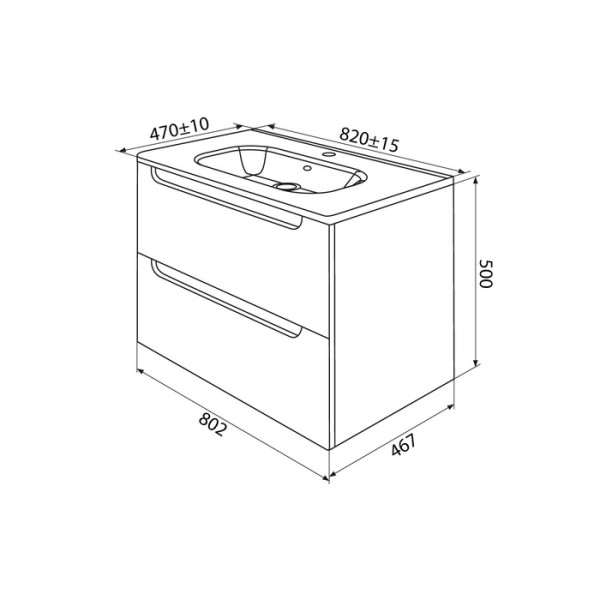 Тумба с умывальником подвесная Iddis Edifice 80x46,7 капучино (EDI80C0i95K)