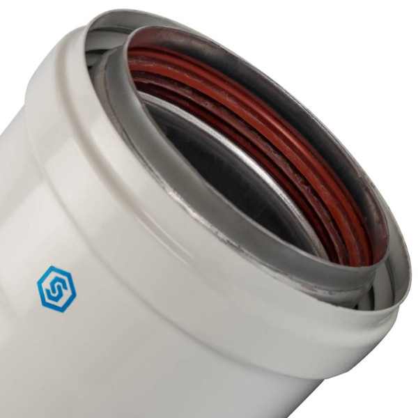 Элемент дымохода Stout DN80/100 труба коаксиальная 1000 мм п/м, утепленная (SCA-0080-801000)