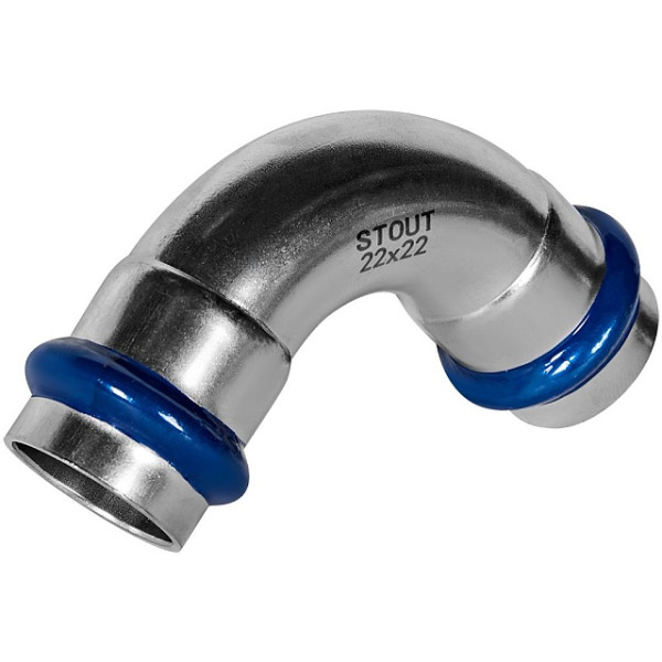 Угол 15х90 двухраструбный Stout SSS-2003 ВПр-ВПр (нерж.ст., пресс) SSS-2003-000022 Угол 15х90 двухраструбный Stout SSS-2003 ВПр-ВПр (нерж.ст., пресс) SSS-2003-000022