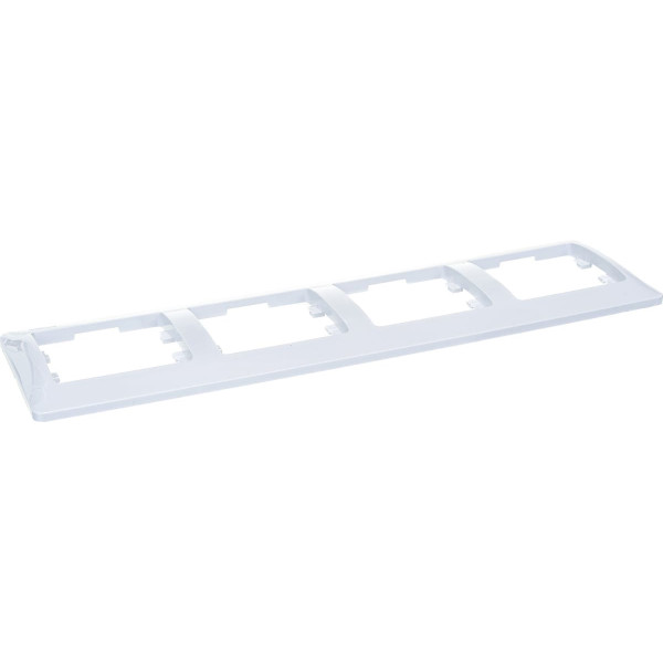 Рамка Schneider Electric горизонтальная 4 поста Glossa (белая) (GSL000104) Рамка Schneider Electric горизонтальная 4 поста Glossa (белая) (GSL000104)