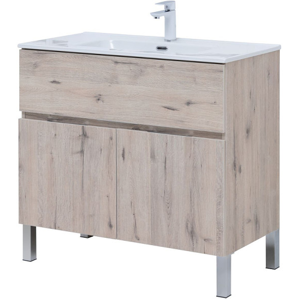 Тумба напольная Aquanet Алвита New 90 1 ящик, 2 дверцы, дуб веллингтон белый (00303912) Тумба напольная Aquanet Алвита New 90 1 ящик, 2 дверцы, дуб веллингтон белый (00303912)