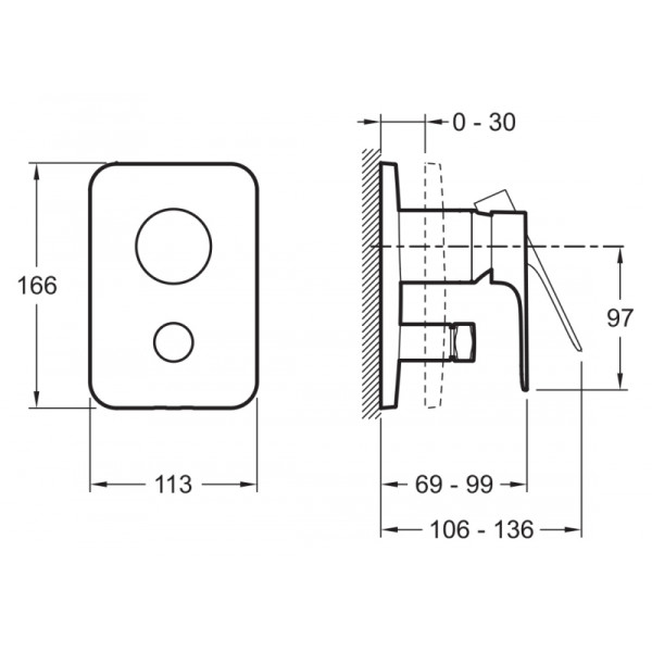 Смеситель для ванны Jacob Delafon Aleo внешняя часть хром (E98718-CP) Смеситель для ванны Jacob Delafon Aleo внешняя часть хром (E98718-CP)