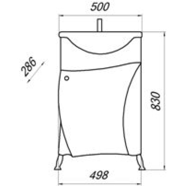 Тумба напольная Melodia Парус 50 (Уют 50) 49.8x70 белая (MFR79404WT)