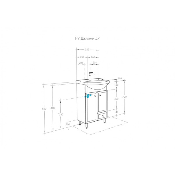 Тумба напольная Aquaton Джимми 522x300x720 белый (1.A250.3.01D.J01.0) Тумба напольная Aquaton Джимми 522x300x720 белый (1.A250.3.01D.J01.0)