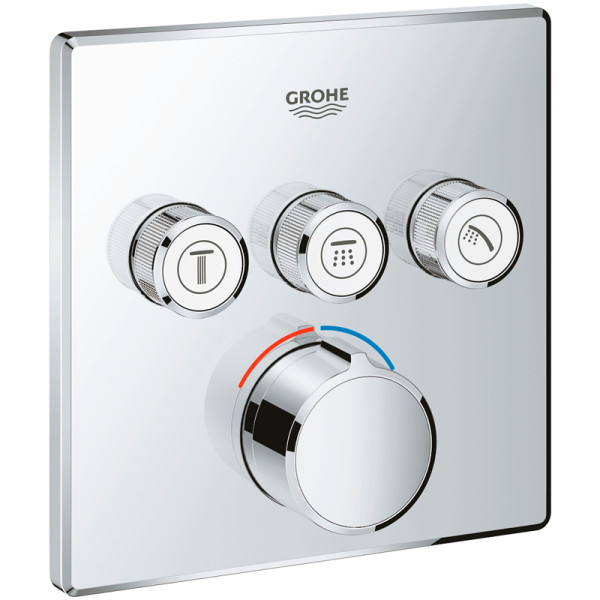 Смеситель для ванны и душа Grohe Grohtherm SmartControl внешняя часть хром (29149000)