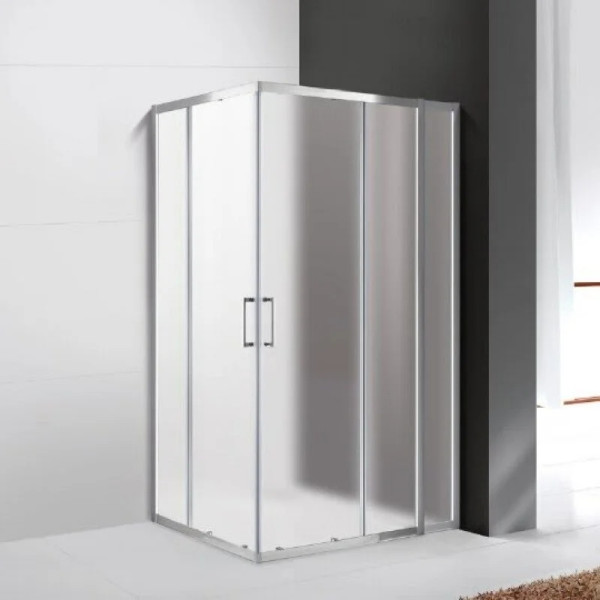 Душевой уголок Cezares Molveno 130x100x195 стекло матовое, профиль хром (MOLVENO-AH-21-100+30-P-Cr)
