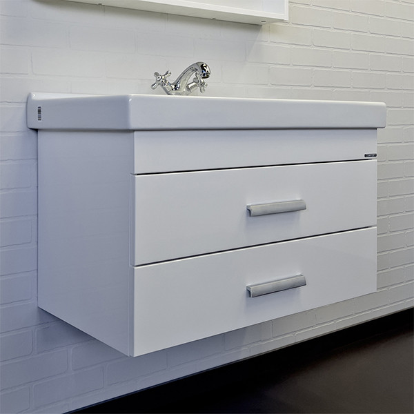 Тумба подвесная Comforty Никосия 800x530x450 дуб белый матовый с раковиной (00-00001512) Тумба подвесная Comforty Никосия 800x530x450 дуб белый матовый с раковиной (00-00001512)