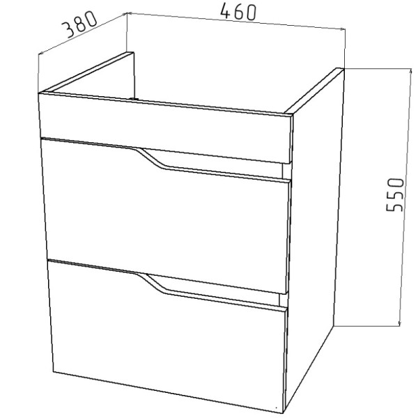 Тумба подвесная Melodia Лотос 50 (Фостер/Como 50) 2 ящика белая (MFR80024WT)