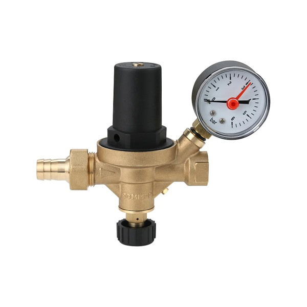 Клапан подпиточный с манометром 1/2" ВН Rommer (крышка пластик) (RVS-0050-001515) Клапан подпиточный с манометром 1/2" ВН Rommer (крышка пластик) (RVS-0050-001515)