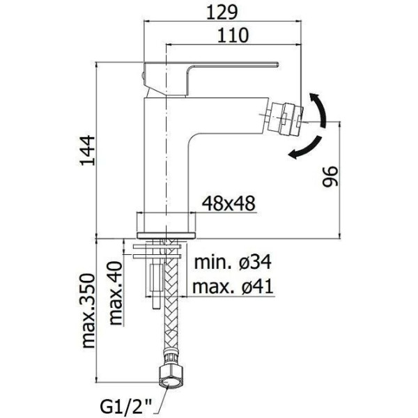 Смеситель для биде Paffoni Elle черный (EL131NO) Смеситель для биде Paffoni Elle черный (EL131NO)