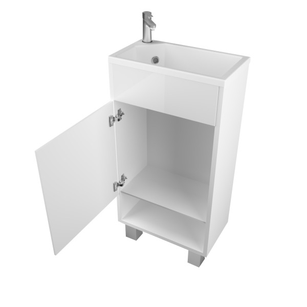 Тумба напольная 1Marka Lira 390*220*850 с раковиной, белый (У85920)