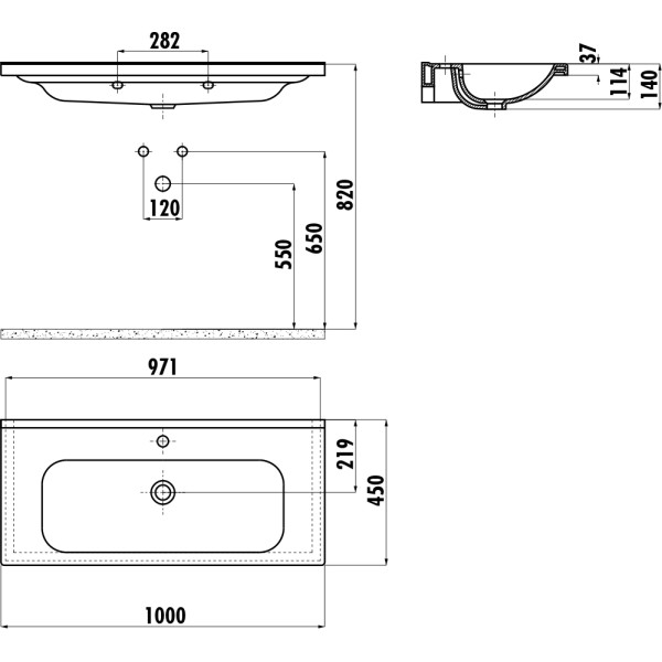 Раковина мебельная Creavit Ideal 100x45 белая (ID100-00CB00E-0000) Раковина мебельная Creavit Ideal 100x45 белая (ID100-00CB00E-0000)