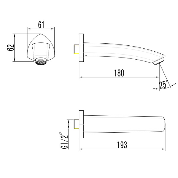 Излив для ванны Lemark встраиваемый (LM3581C)