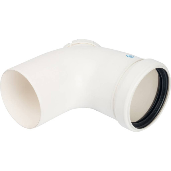 Элемент дымохода Stout отвод 87° м/п DN80 конденсационный (с испекцией PP-FE) (SCA-8080-010090)