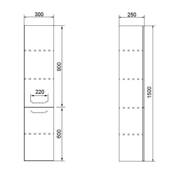 Пенал подвесной Azario Ника универсальный белый (CS00080414)