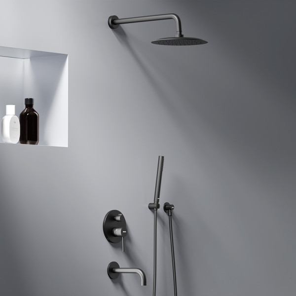 Душевая система Damixa Scandinavian Pure с душевым набором чёрный (936510300)