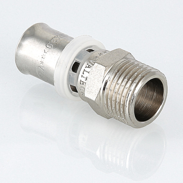 Соединение прямое 20*3/4"Н Valtec (пресс, никель) (VTm.201.N.002005) Соединение прямое 20*3/4"Н Valtec (пресс, никель) (VTm.201.N.002005)