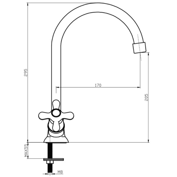Смеситель для кухни Voda Ladoga поворотный излив (LDG519) Смеситель для кухни Voda Ladoga поворотный излив (LDG519)