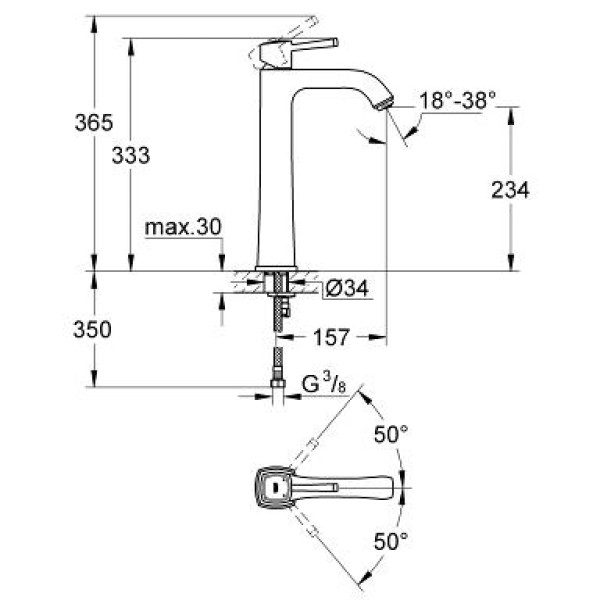 Смеситель для раковины Grohe Grandera (23313000) Смеситель для раковины Grohe Grandera (23313000)