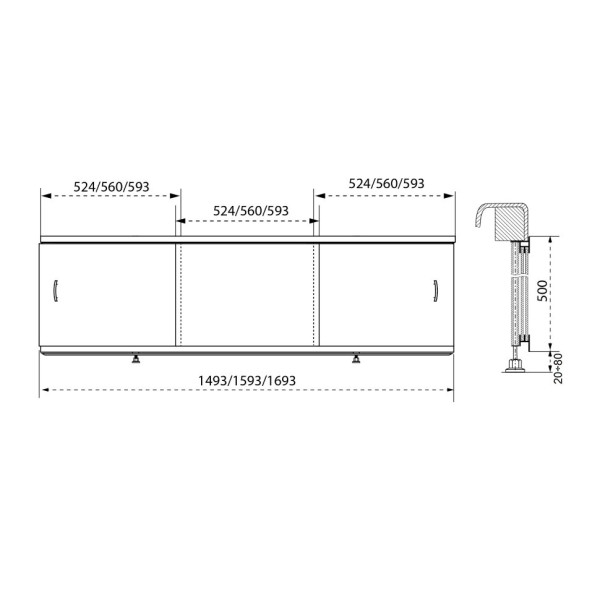 Экран фронтальный Triton 170 белый (ST45)