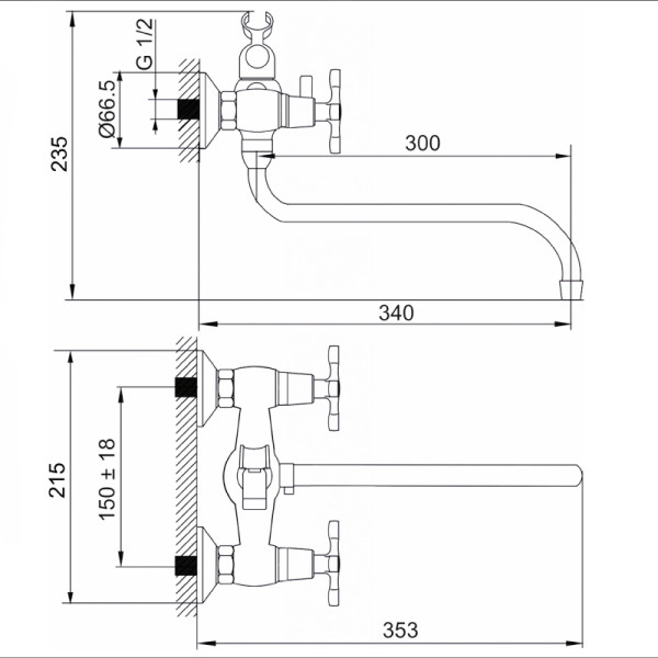 Смеситель для ванны и душа Melodia della vita Cross хром (MDV32541) Смеситель для ванны и душа Melodia della vita Cross хром (MDV32541)