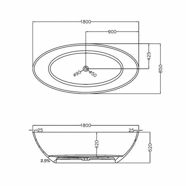 Ванна из полиэфирной смолы Abber Kristall 180x85x52 синяя (AT9702Saphir) Ванна из полиэфирной смолы Abber Kristall 180x85x52 синяя (AT9702Saphir)