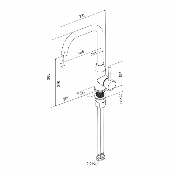 Смеситель для кухни Milardo Meal хром (M01SBL0M05)