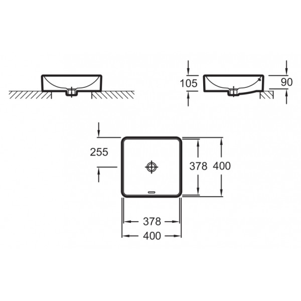 Раковина накладная Jacob Delafon Vox 40x40 коричневая (EVG102-MK4)