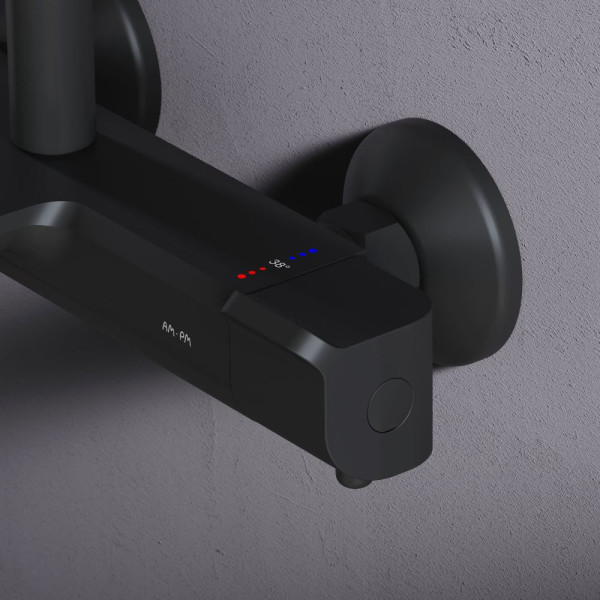 Душевая система AM.PM Func см-ль для ванны и душа с ТМС, душ.штанга, верхн. душ квадр., ручн.душ, черн (F078F522)