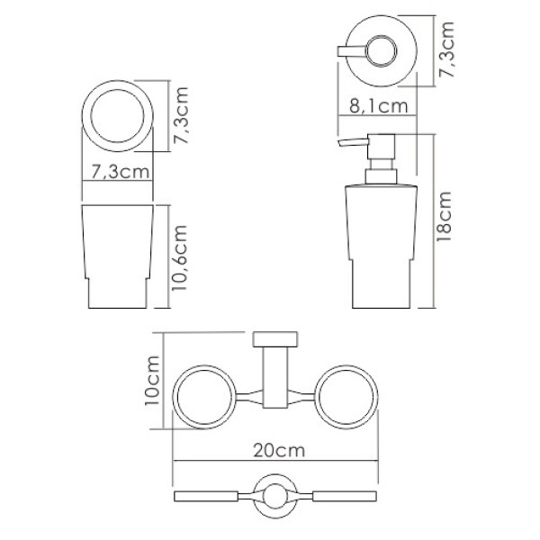 Дозатор со стаканом WasserKraft хром (K-28289)