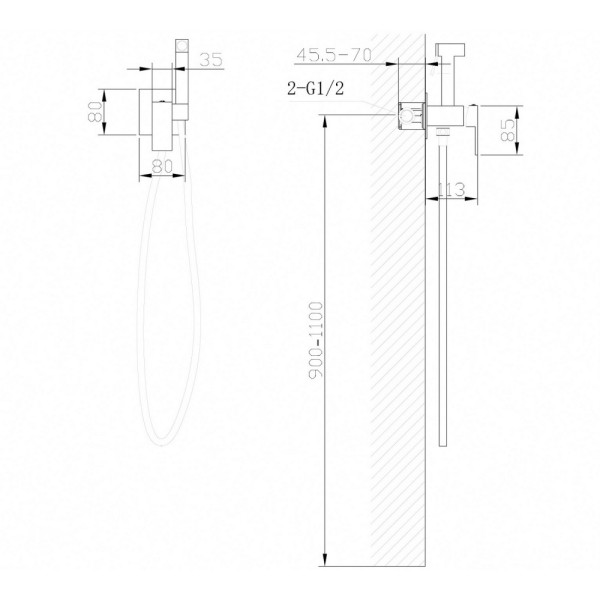 Смеситель с гигиеническим душем Abber Daheim белый матовый (AF8226W)