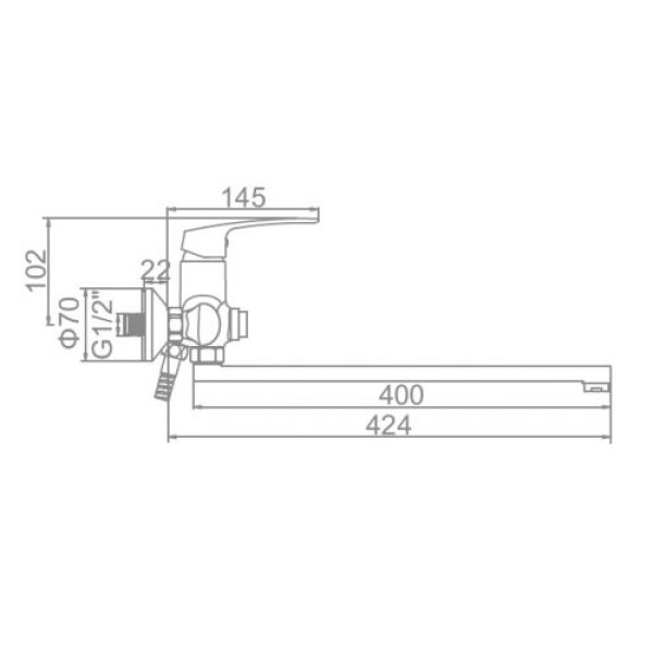 Смеситель для ванны и душа Ledeme с душевым гарнитуром (L2372)