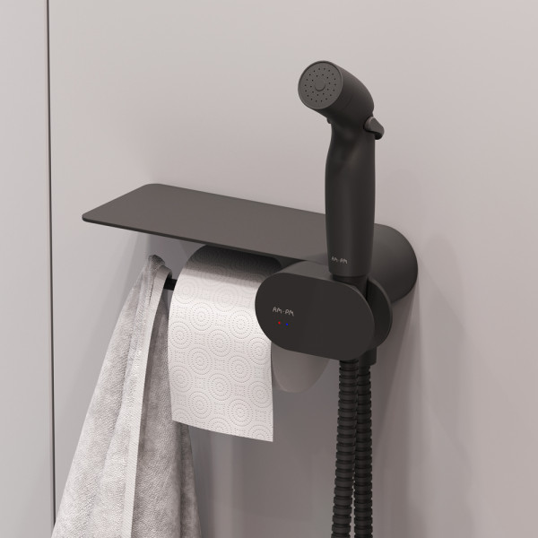 Унитаз подвесной AM.PM Spirit V2.0 с гигиеническим душем, черный CK70H1103B