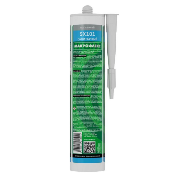 Герметик силиконовый санитарный Макрофлекс SX101 290 мл. (прозрачный) (2670560) Герметик силиконовый санитарный Макрофлекс SX101 290 мл. (прозрачный) (2670560)