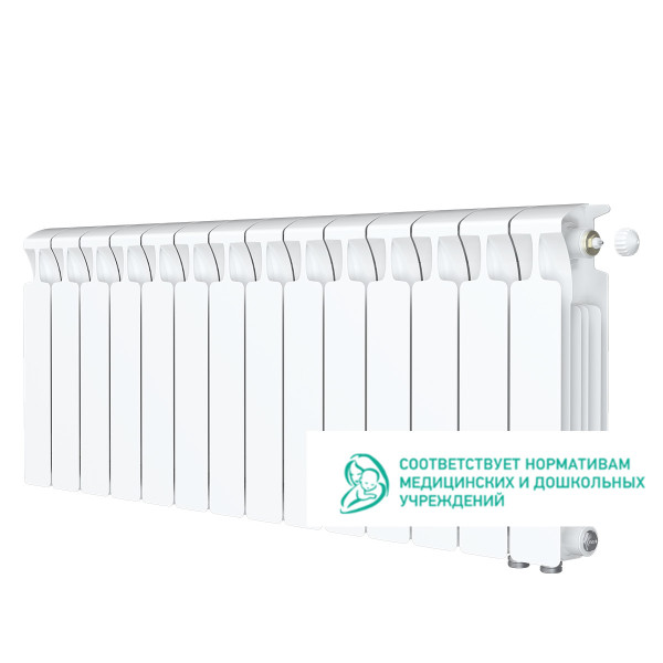 Радиатор биметаллический Rifar Monolit Ventil R 300 (14 секций, НП прав подкл. 50 мм.) (RM30014VR) Радиатор биметаллический Rifar Monolit Ventil R 300 (14 секций, НП прав подкл. 50 мм.) (RM30014VR)
