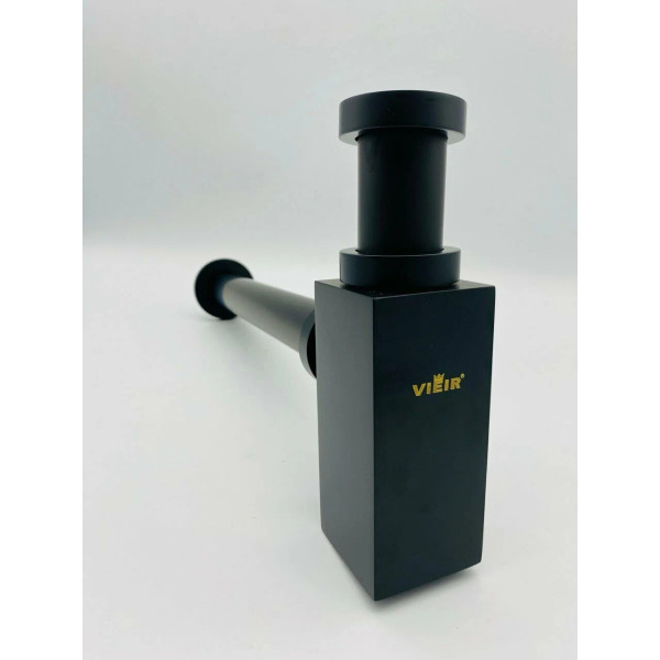 Сифон 32 мм. для донного клапана с отводом Vieir (латунь, черный, прямоугольный) (VRQ47C)