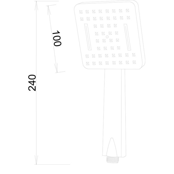 Душевая лейка Melodia Luxe 1 функция 100x100 хром (MKP26109BL)
