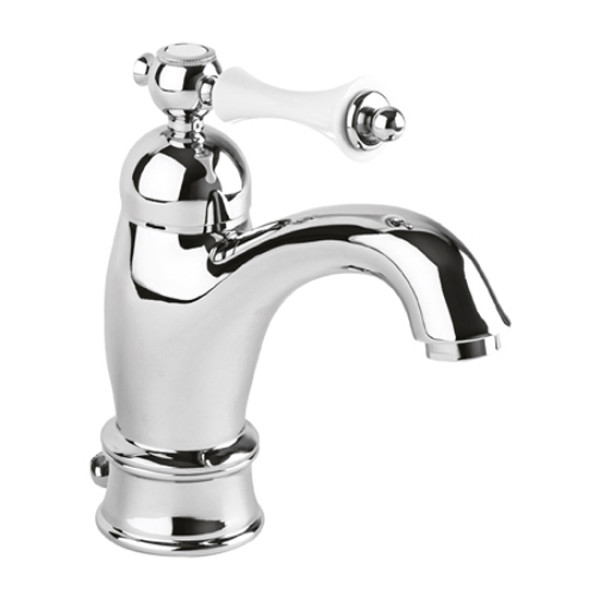 Смеситель для раковины Cezares Margot хром, ручка рычаг - белая (MARGOT-LSM1-A-01-Bi) Смеситель для раковины Cezares Margot хром, ручка рычаг - белая (MARGOT-LSM1-A-01-Bi)