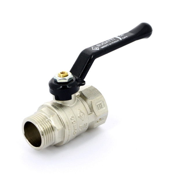 Кран Bugatti 3/4" ВН шаровый Arizona 605 (черная ручка) (06050015)