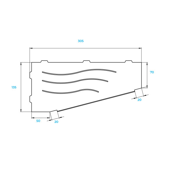 Полка в ванную комнату RGW MT-11B (правая) черная (49279911-04R)
