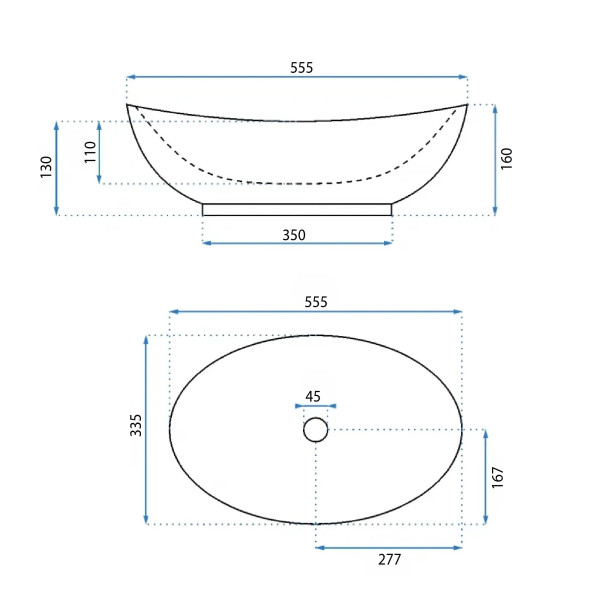 Раковина накладная REA Kate 55,5x33,5x16 белая (REA-U6801)