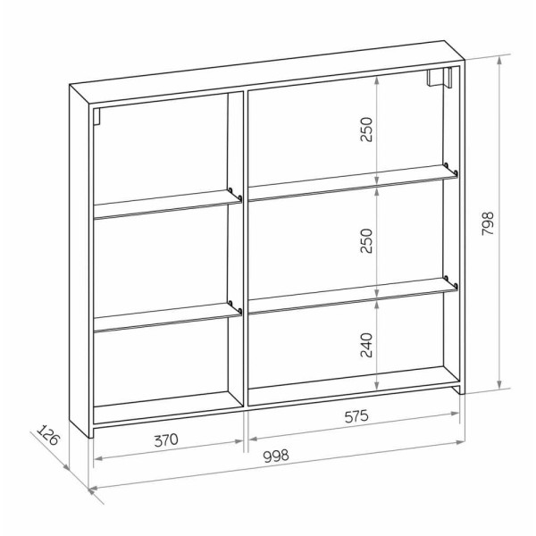 Шкаф зеркальный Континент Mirror Box black Led 1000х800 (МВК051)