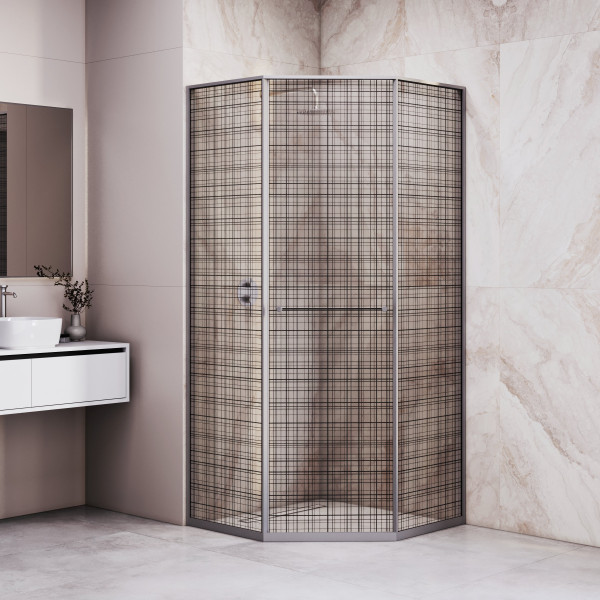 Душевой уголок RGW 100x100x200 стекло тонированное, профиль серый (33328200-2410L)