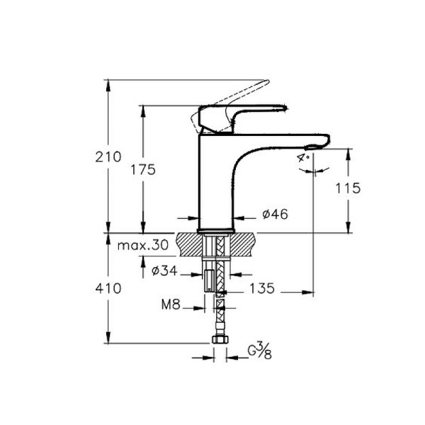 Смеситель для раковины Vitra Root Round матовый черный (A4270636EXP)