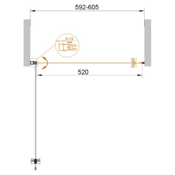 Душевая дверь Cezares Eco 60x190 стекло текстурное Punto (ECO-B-1-60-P-Cr)