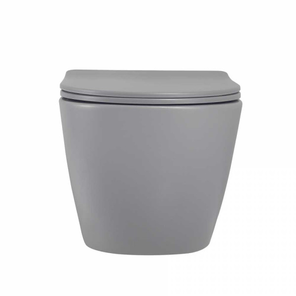 Унитаз подвесной Abber Bequem безободковый, серый матовый (AC1101MG)