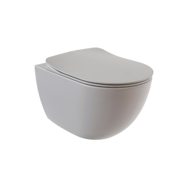 Унитаз подвесной с биде Creavit Free 35,5x51x35 холодный серый матовый (FE322-00CG00E-0000)